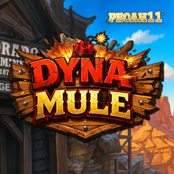 Tampilan visual slot Dyna Mule dengan tema tambang dan simbol liar